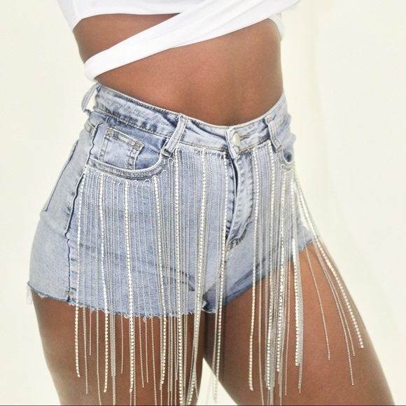 Sparkling High Waist Shorts - Picture 4 of 5